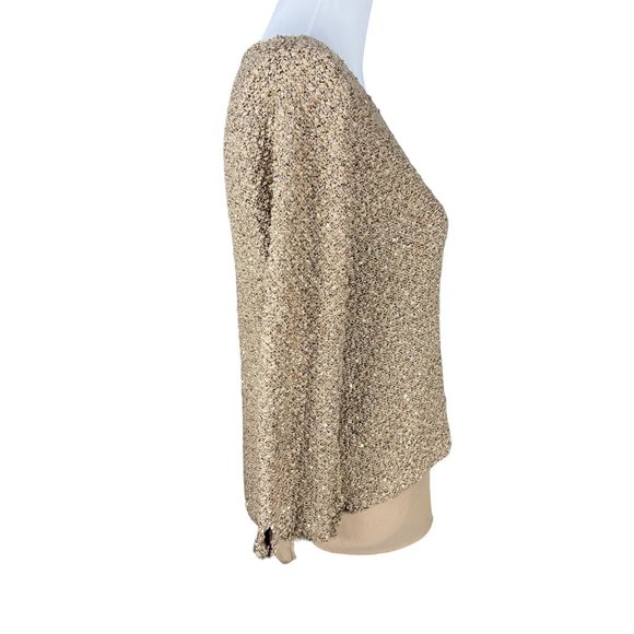 Zara Knit Sparkly Gold Pullover Sweater - Picture 3 of 9
